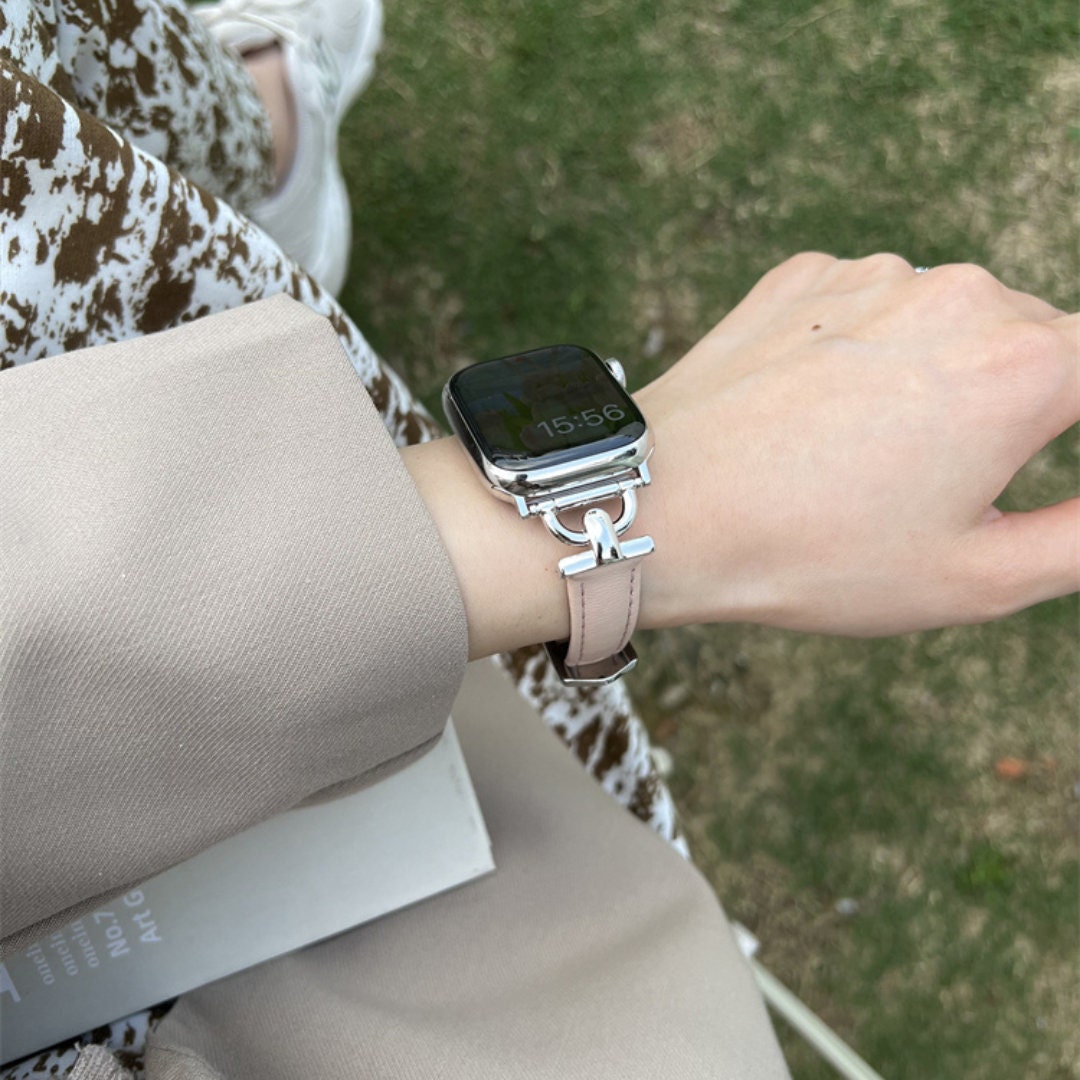 Italian Leather Apple Watch Band - Elegant Women Strap, 38mm-49mm
