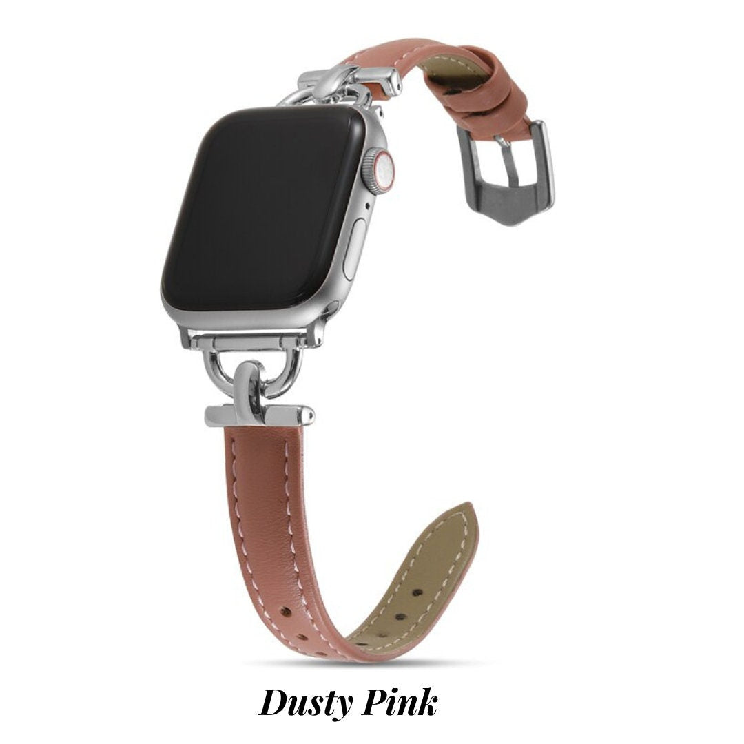 Italian Leather Apple Watch Band - Elegant Women Strap, 38mm-49mm