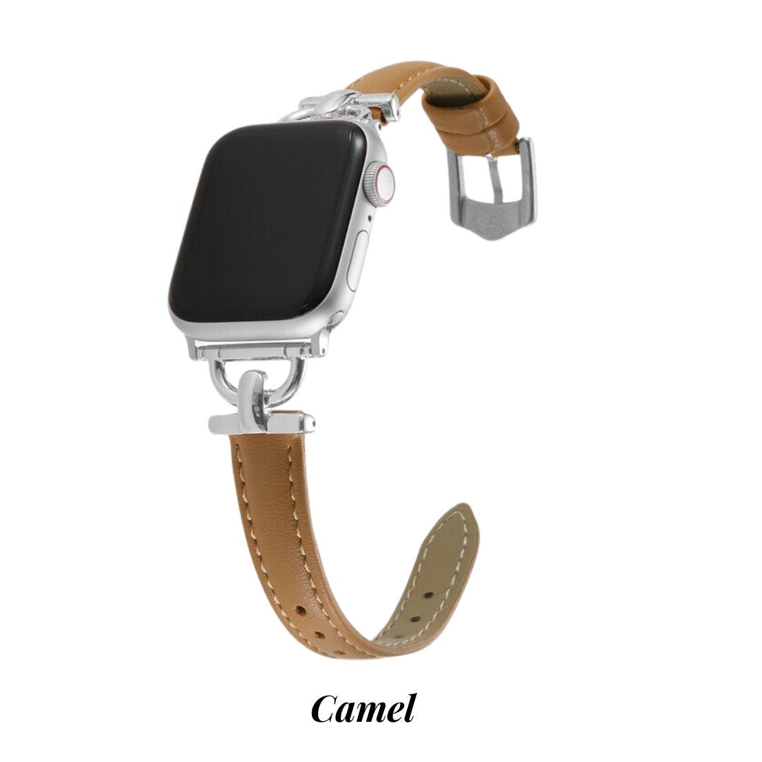 Italian Leather Apple Watch Band - Elegant Women Strap, 38mm-49mm