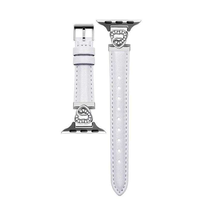 Italian Leather Apple Watch Band - Diamante Infinity Charm