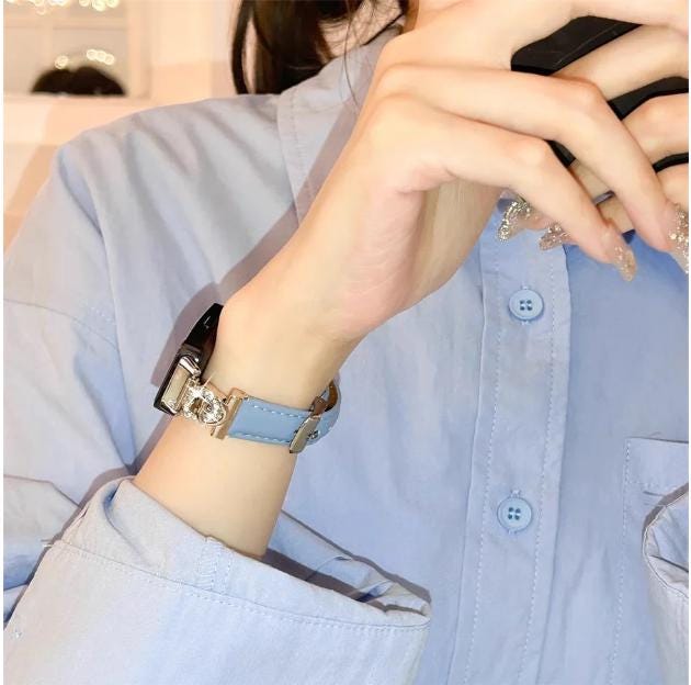 Italian Leather Apple Watch Band - Diamante Infinity Charm