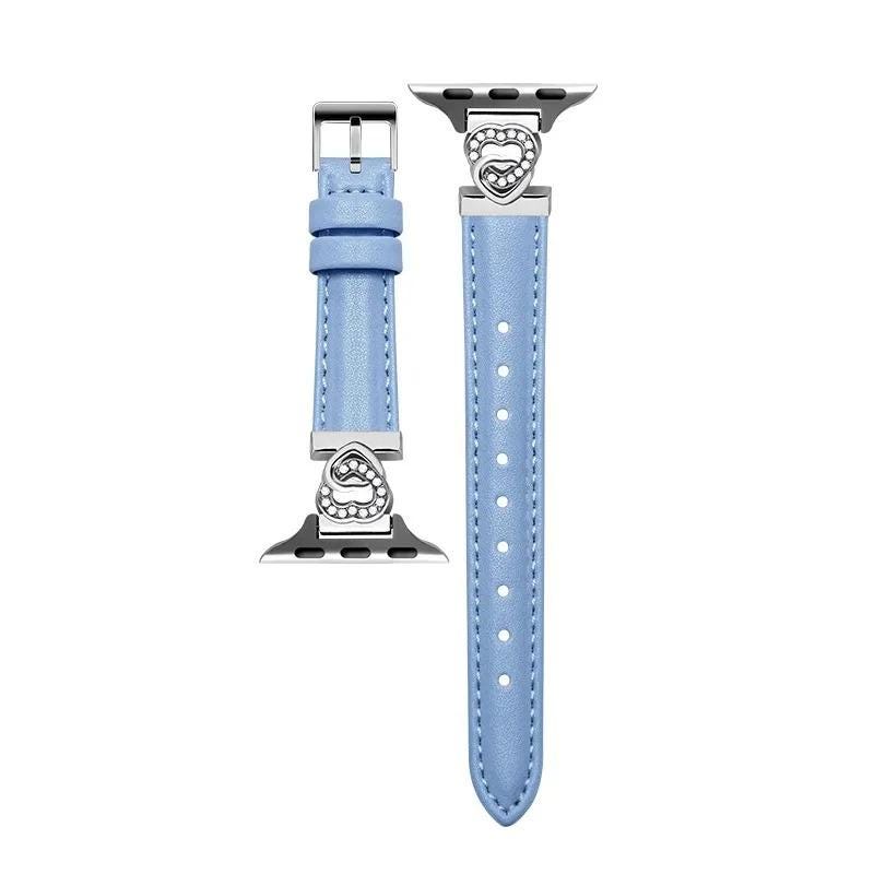 Italian Leather Apple Watch Band - Diamante Infinity Charm