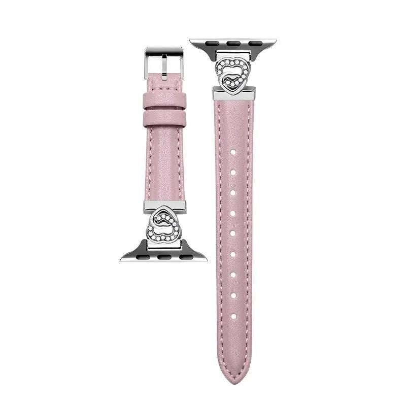 Italian Leather Apple Watch Band - Diamante Infinity Charm