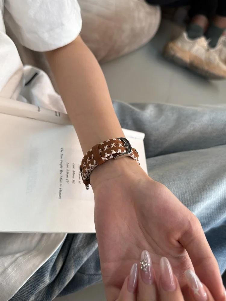 Hand-Stitched Leather Apple Watch Band | Vintage Boho Apple Watch Strap