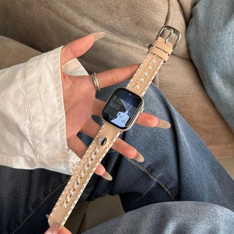 Hand-Stitched Leather Apple Watch Band | Vintage Boho Apple Watch Strap