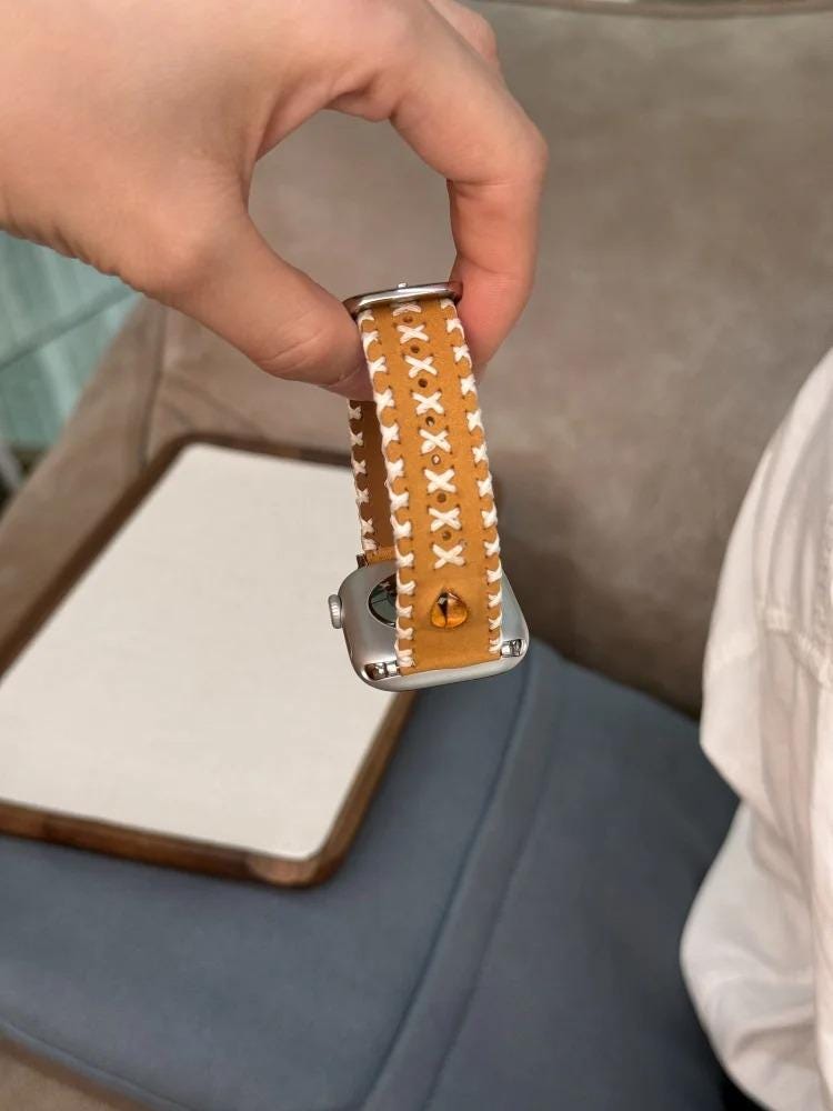 Hand-Stitched Leather Apple Watch Band | Vintage Boho Apple Watch Strap
