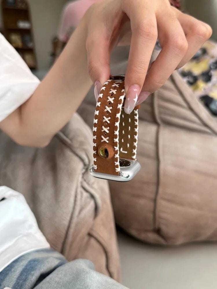 Hand-Stitched Leather Apple Watch Band | Vintage Boho Apple Watch Strap