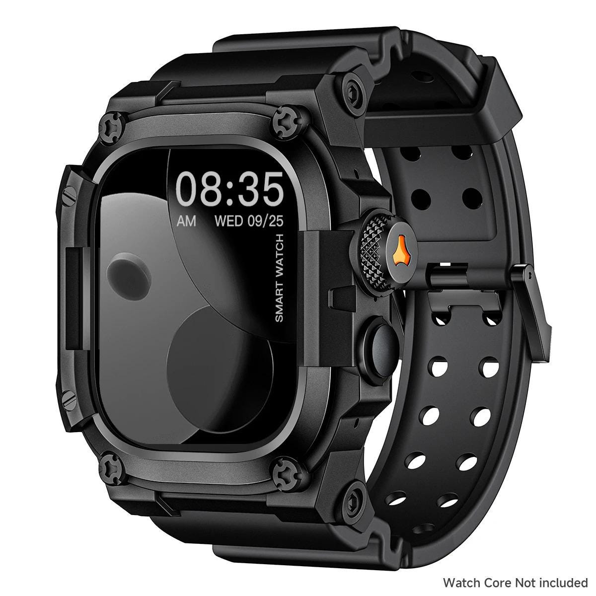 Men's Rugged Apple Watch Ultra Case Band, Shockproof Military Style Strap (49mm)