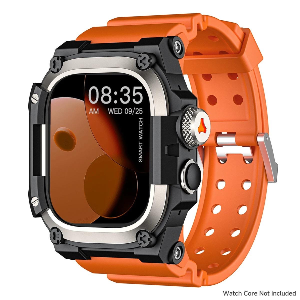Men's Rugged Apple Watch Ultra Case Band, Shockproof Military Style Strap (49mm)