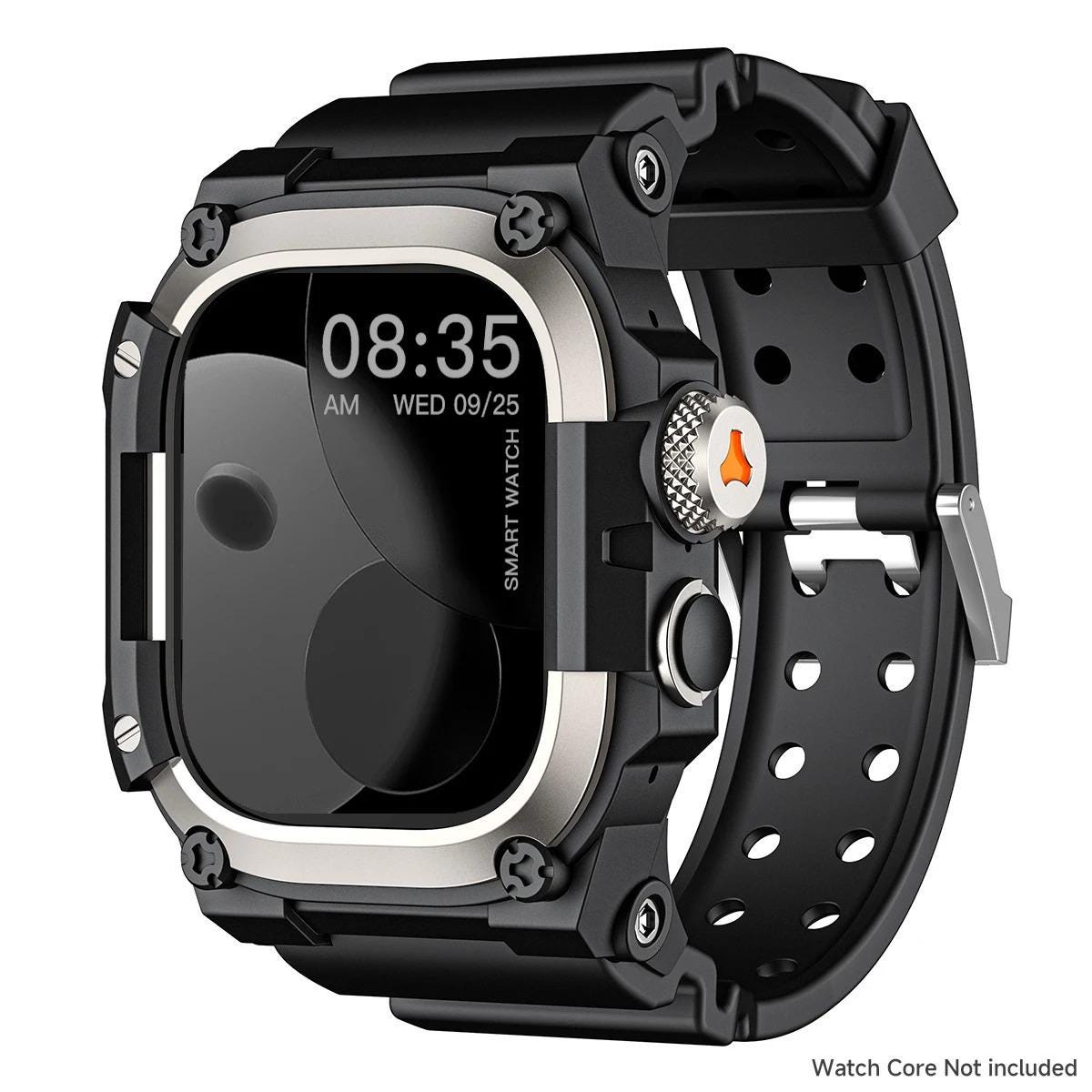 Men's Rugged Apple Watch Ultra Case Band, Shockproof Military Style Strap (49mm)