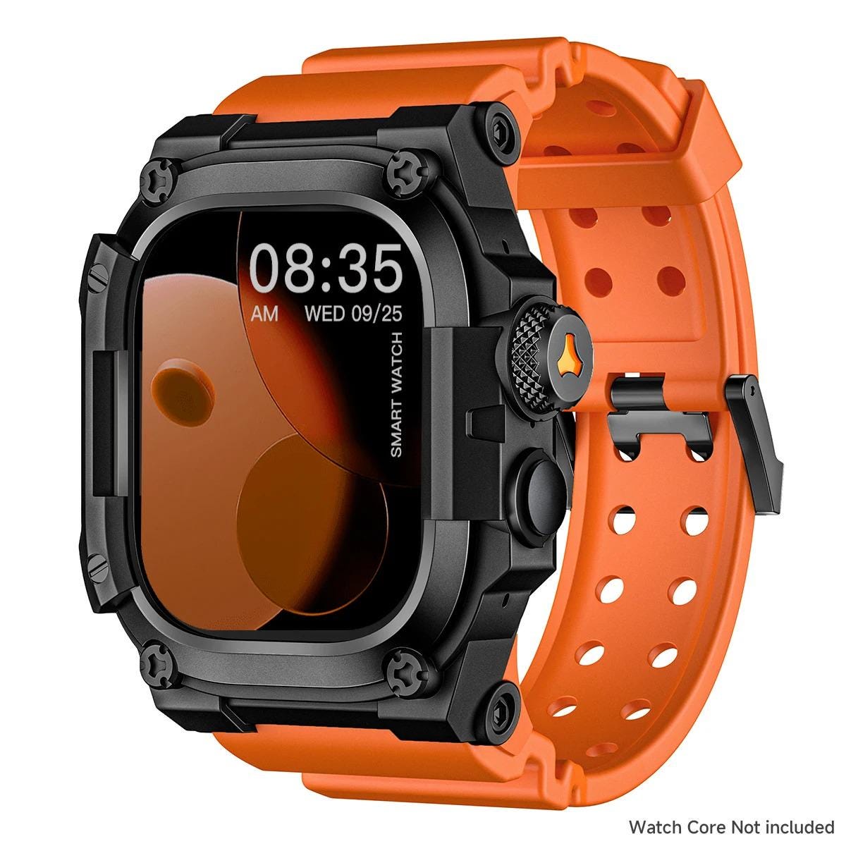 Men's Rugged Apple Watch Ultra Case Band, Shockproof Military Style Strap (49mm)