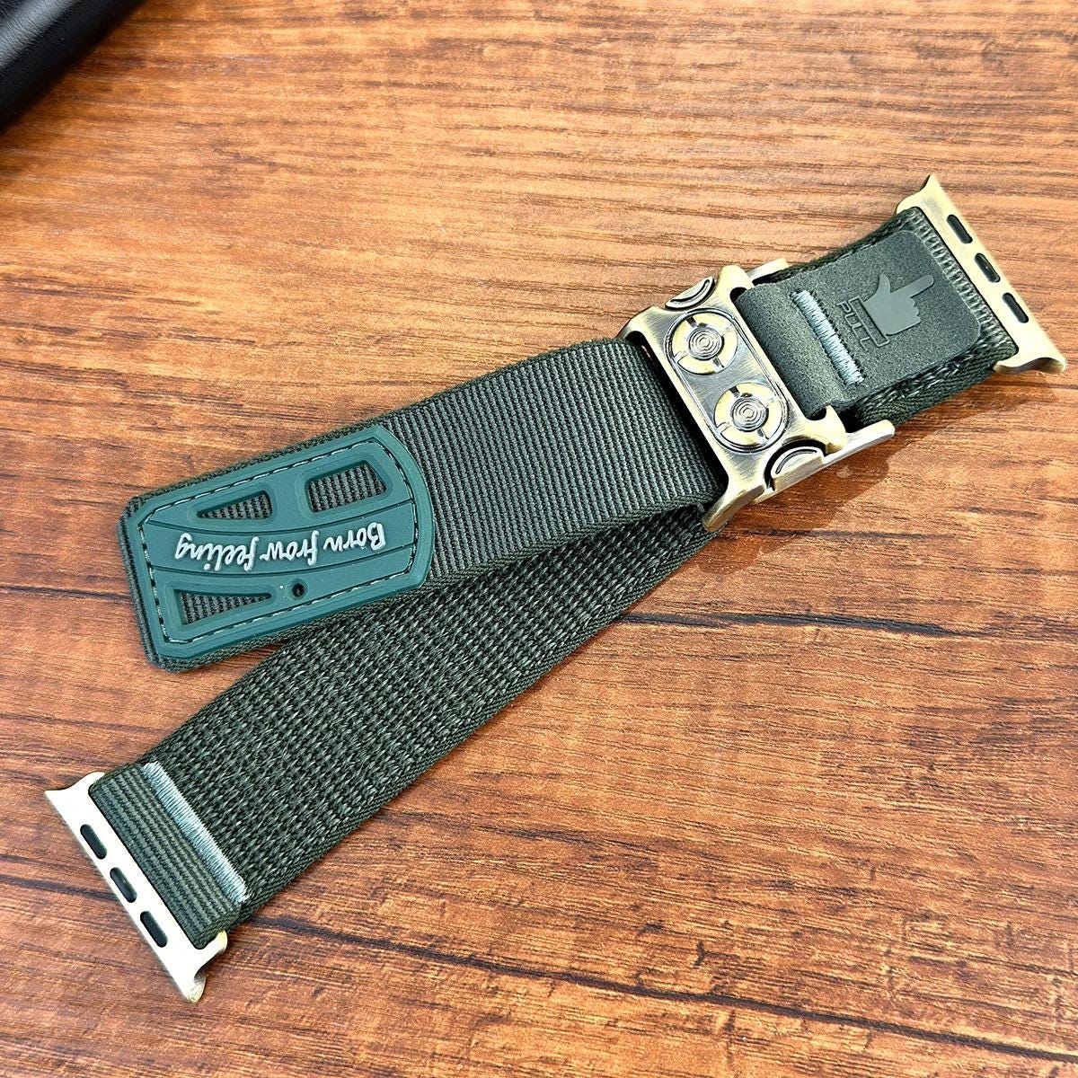 Men's Nylon Sport Loop Band for Apple Watch Ultra 49mm, Tactical Buckle Strap