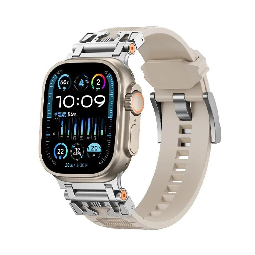 Rugged TPU Sport Band for Apple Watch Ultra 49mm, 45mm, 44mm Strap