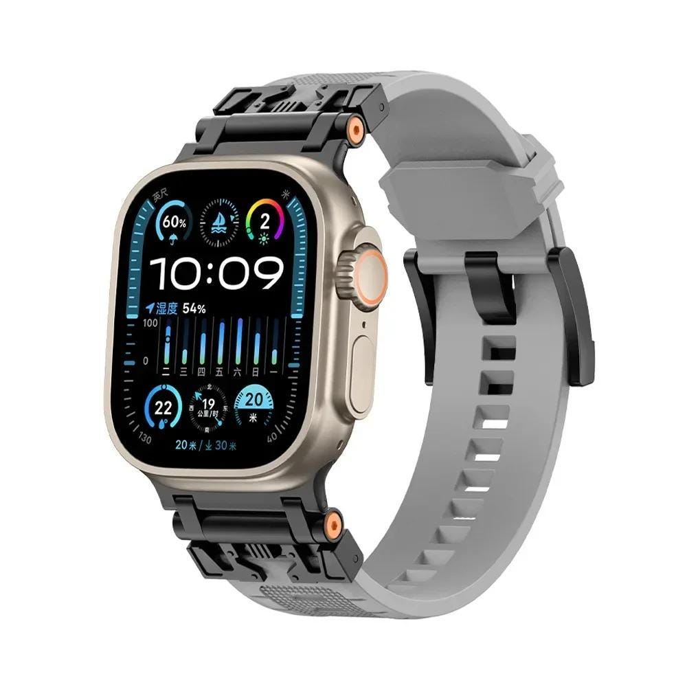 Rugged TPU Sport Band for Apple Watch Ultra 49mm, 45mm, 44mm Strap