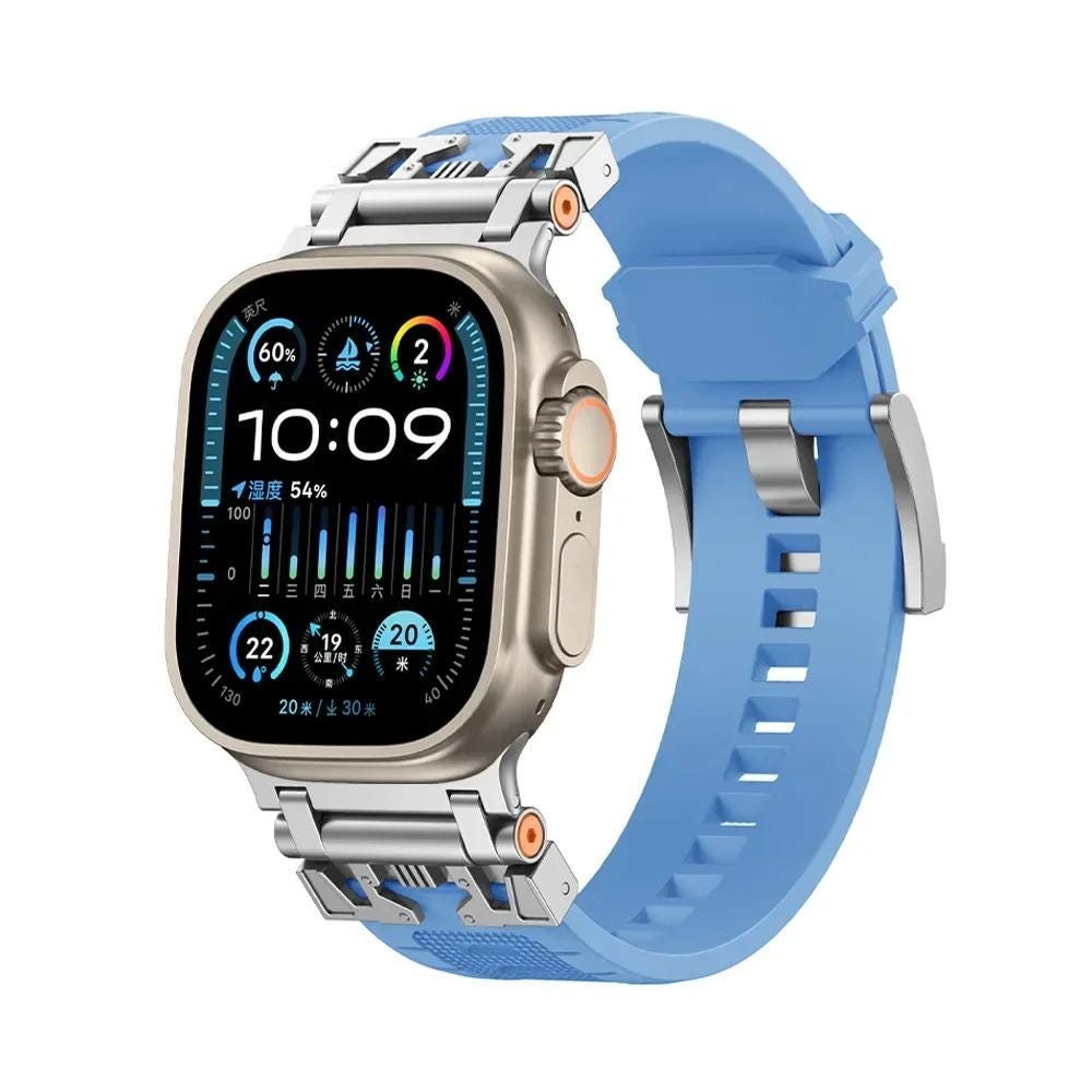Rugged TPU Sport Band for Apple Watch Ultra 49mm, 45mm, 44mm Strap