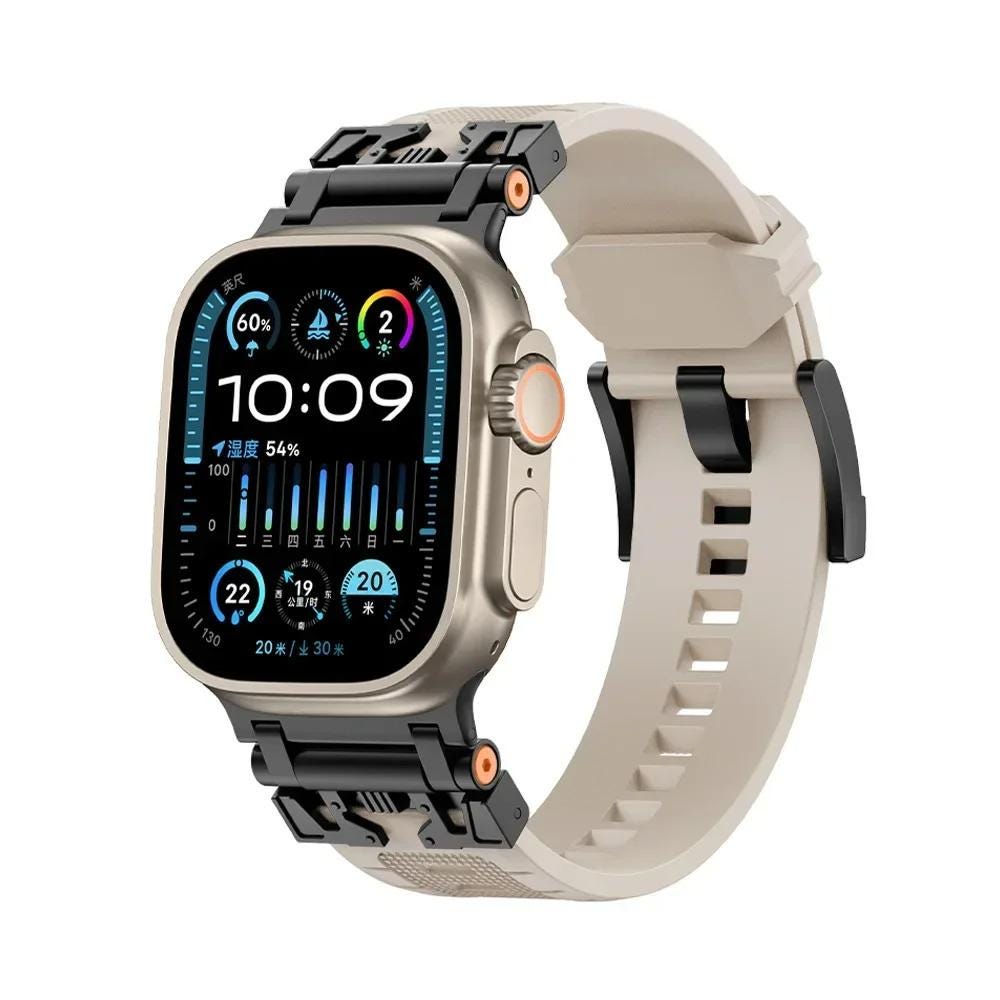 Rugged TPU Sport Band for Apple Watch Ultra 49mm, 45mm, 44mm Strap