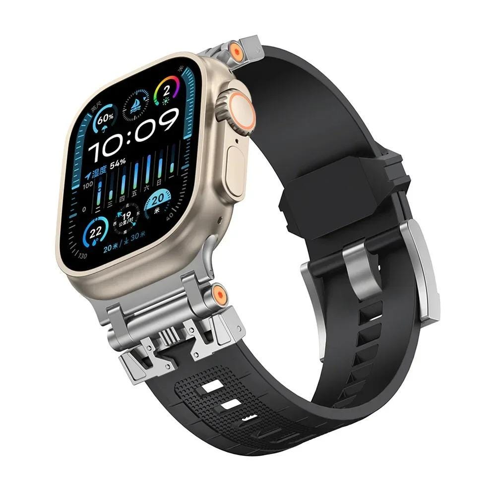 Rugged TPU Sport Band for Apple Watch Ultra 49mm, 45mm, 44mm Strap