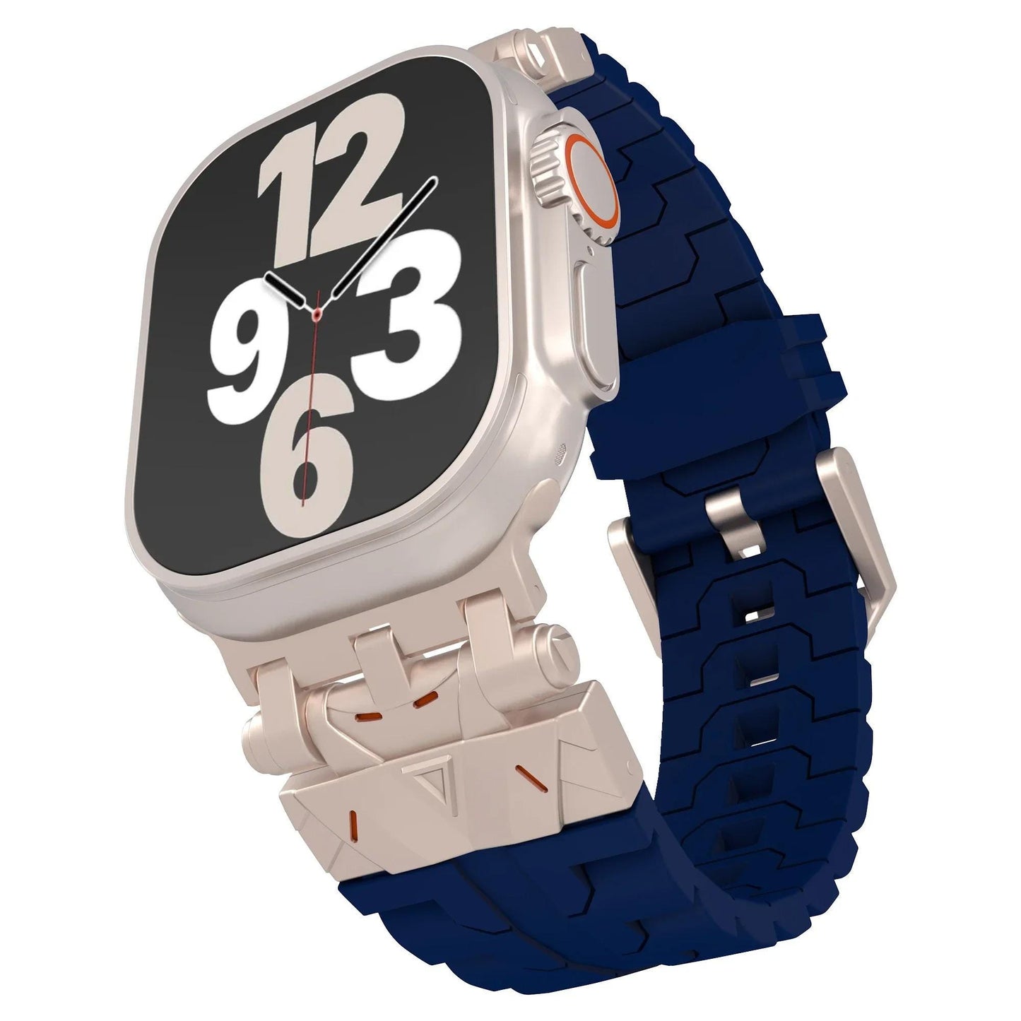 Men's Rugged Silicone Sport Band for Apple Watch Ultra 49mm, Tactical Apple Watch Strap