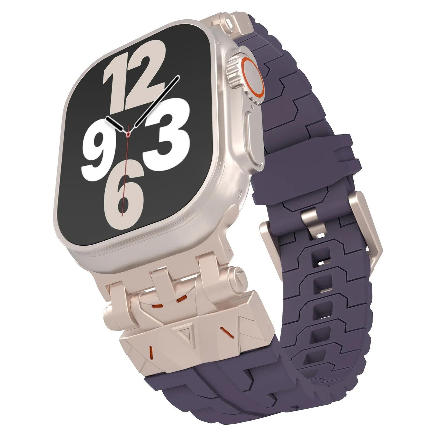 Men's Rugged Silicone Sport Band for Apple Watch Ultra 49mm, Tactical Apple Watch Strap