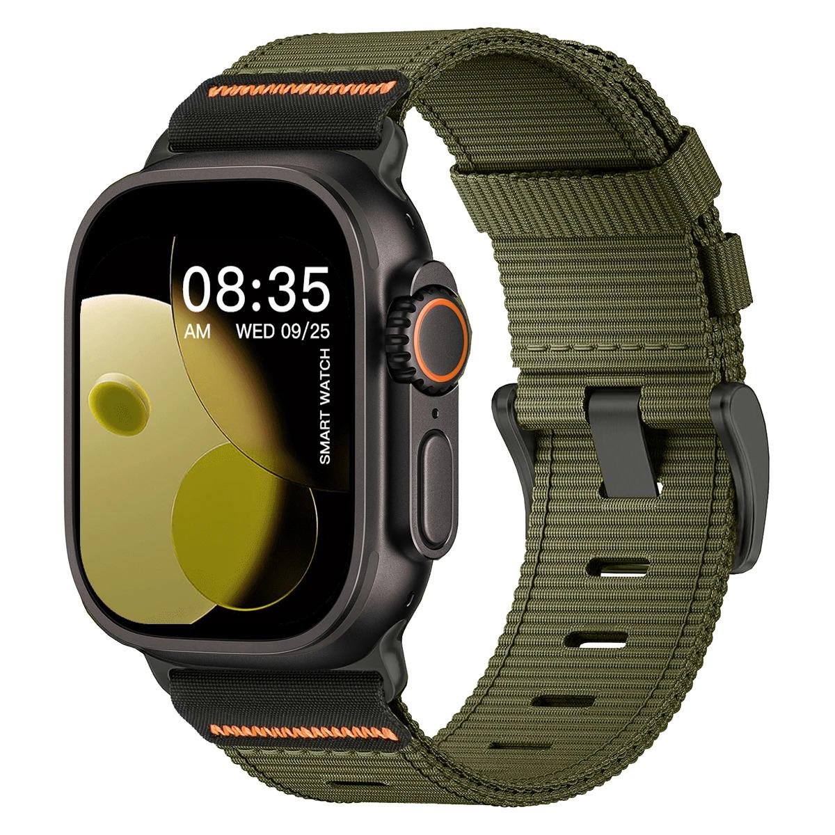 Men's Rugged Tactical Nylon Watch Band for Apple Watch Ultra, Sport Strap