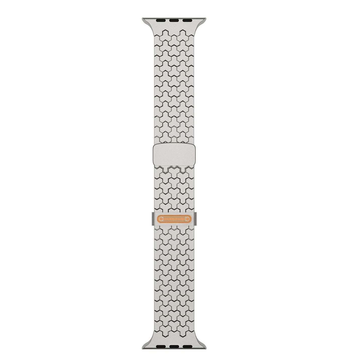 Apple Watch Band: Stainless Steel Magnetic Strap, Geometric Link Design (44-49mm)