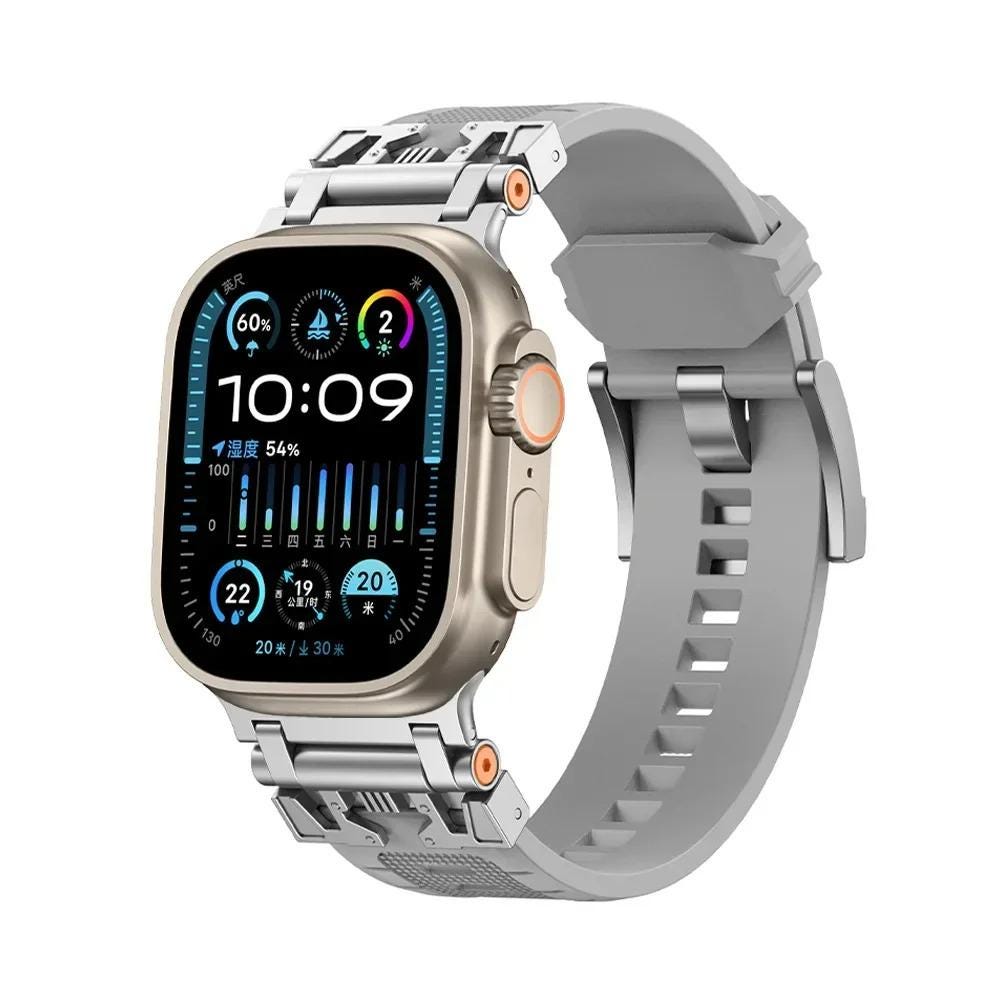 Rugged TPU Sport Band for Apple Watch Ultra 49mm, 45mm, 44mm Strap