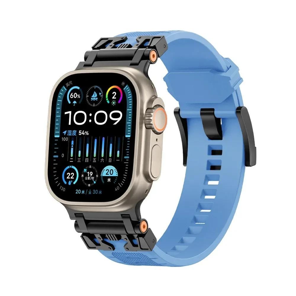 Rugged TPU Sport Band for Apple Watch Ultra 49mm, 45mm, 44mm Strap