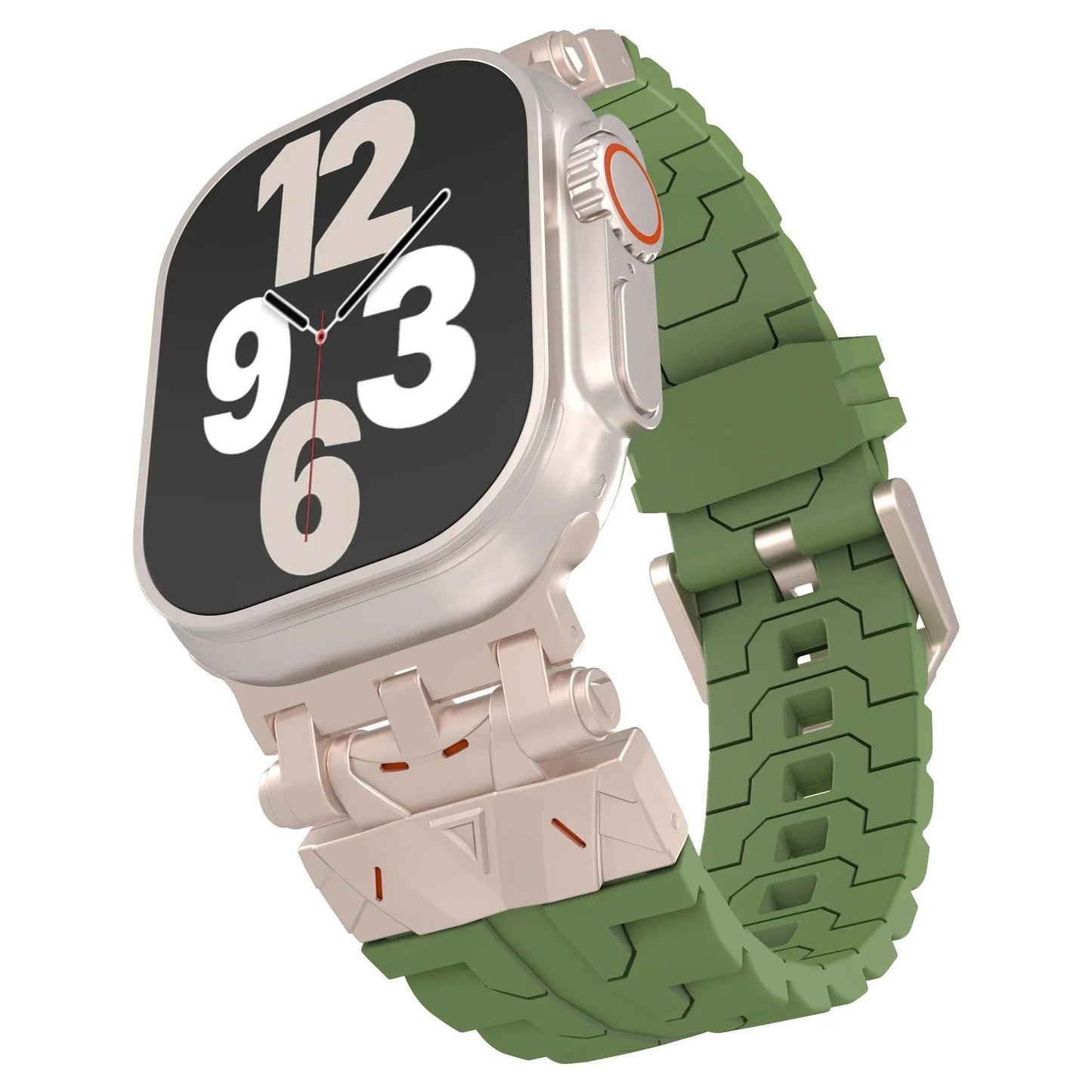 Men's Rugged Silicone Sport Band for Apple Watch Ultra 49mm, Tactical Apple Watch Strap