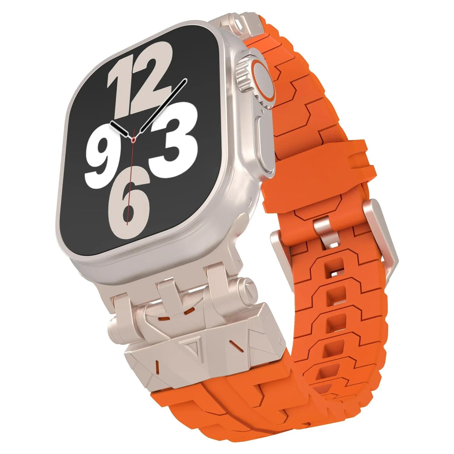 Men's Rugged Silicone Sport Band for Apple Watch Ultra 49mm, Tactical Apple Watch Strap