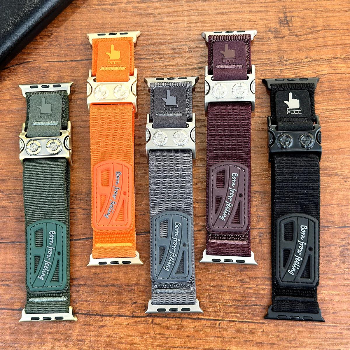 Tactical Nylon Sport Band for Apple Watch Ultra 49mm Adjustable Rugged Wristband