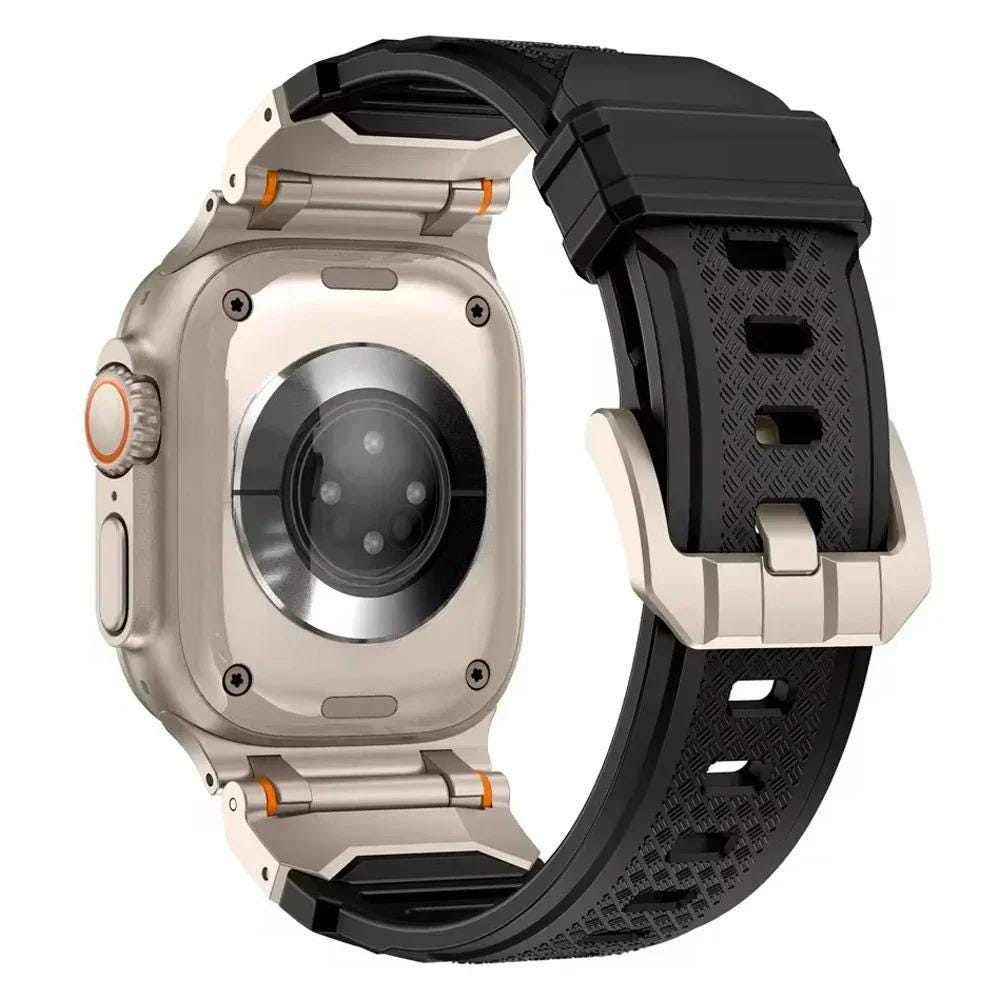 Men's Rugged Silicone Sports Band for Apple Watch Ultra, Tactical Apple Watch Strap