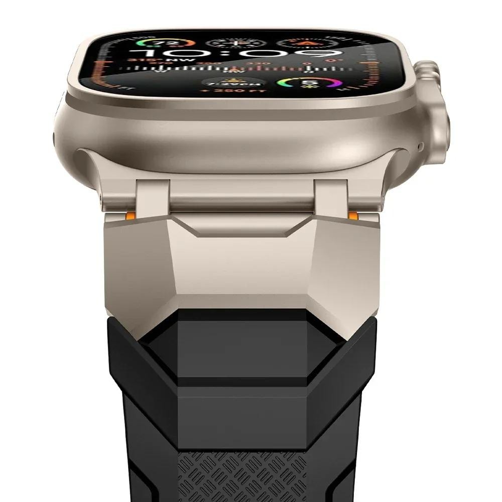 Men's Rugged Silicone Sports Band for Apple Watch Ultra, Tactical Apple Watch Strap