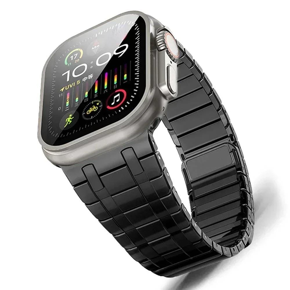 Men's Magnetic Stainless Steel Band for Apple Watch Luxury Metal Bracelet
