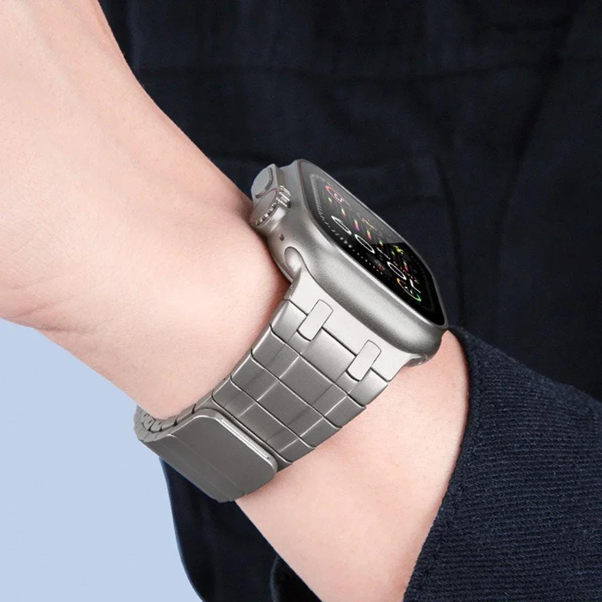 Men's Magnetic Stainless Steel Band for Apple Watch Luxury Metal Bracelet