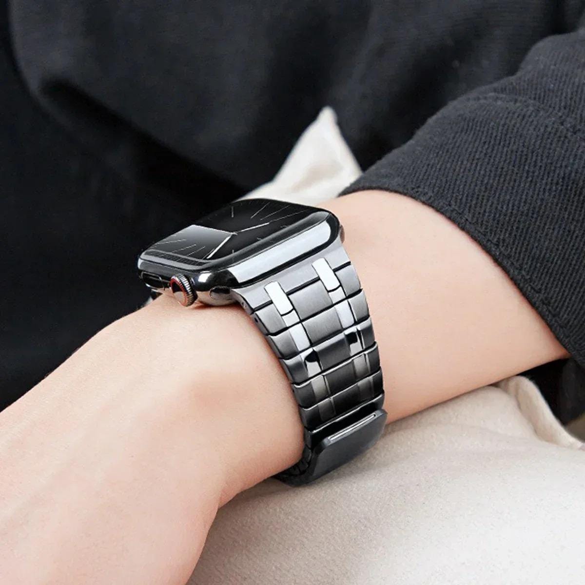 Men's Magnetic Stainless Steel Band for Apple Watch Luxury Metal Bracelet