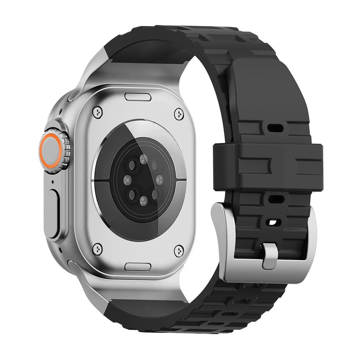 Men's Rugged Silicone Sports Band for Apple Watch Ultra 49mm, Waterproof Replacement Strap