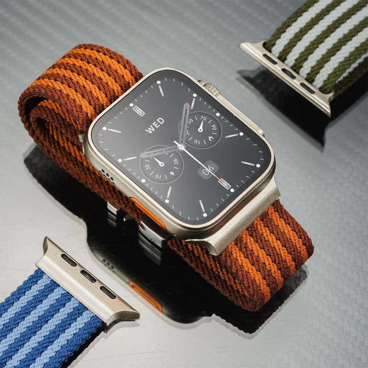 Braided Nylon Apple Watch Band, Stretch Sport Loop Replacement Strap