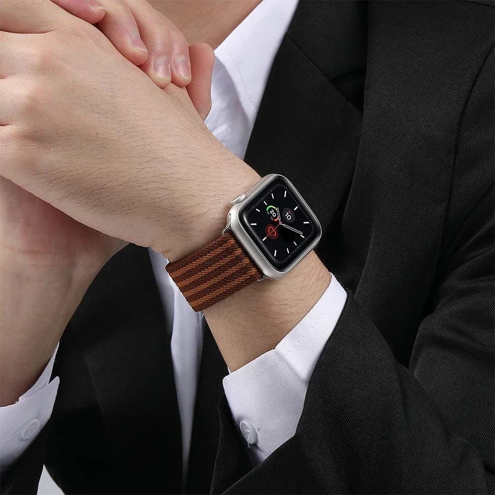 Braided Nylon Apple Watch Band, Stretch Sport Loop Replacement Strap