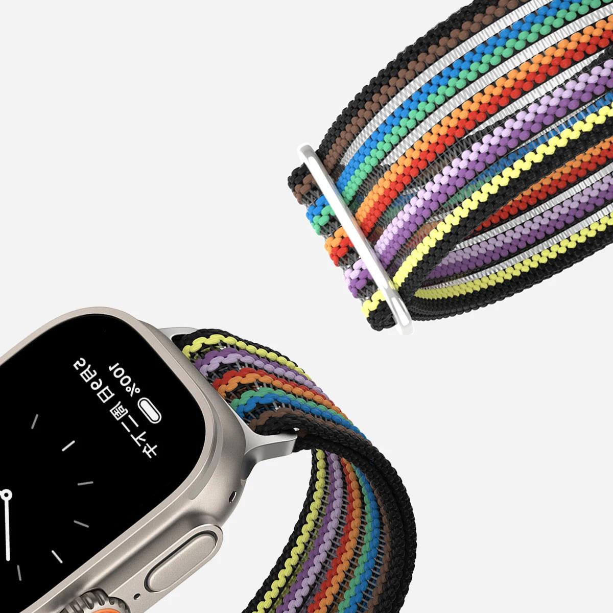 Apple Watch Braided Breathable Nylon Sport Loop Band - Adjustable Lightweight Summer Replacement Strap