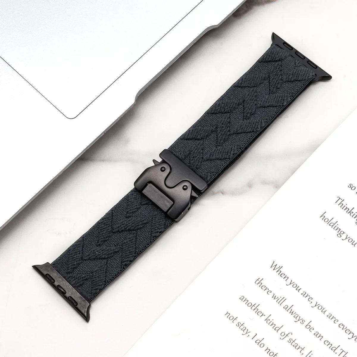 Apple Watch Braided Nylon Adventure Band - Adjustable Tactical Buckle Breathable Sport Loop Strap