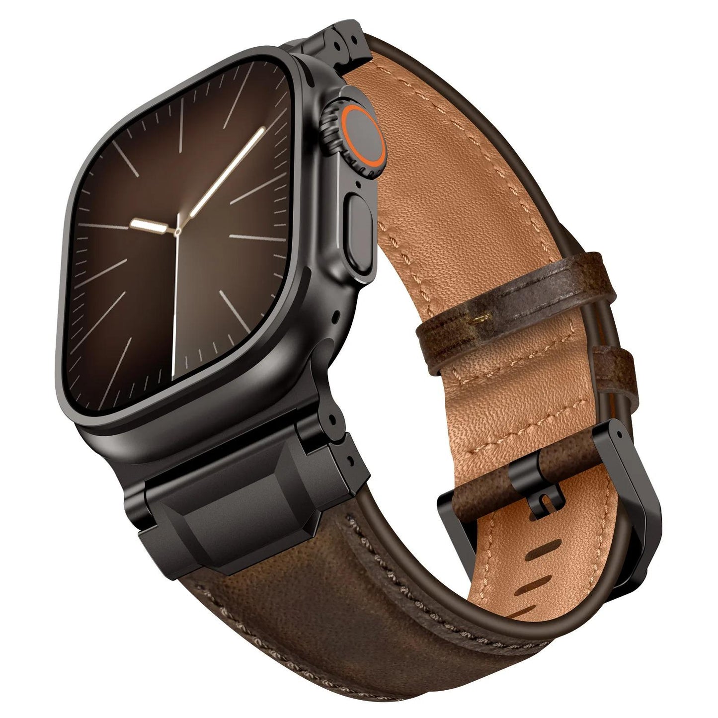 Men's Leather Apple Watch Band, Business Bracelet, Genuine Top Grain Strap