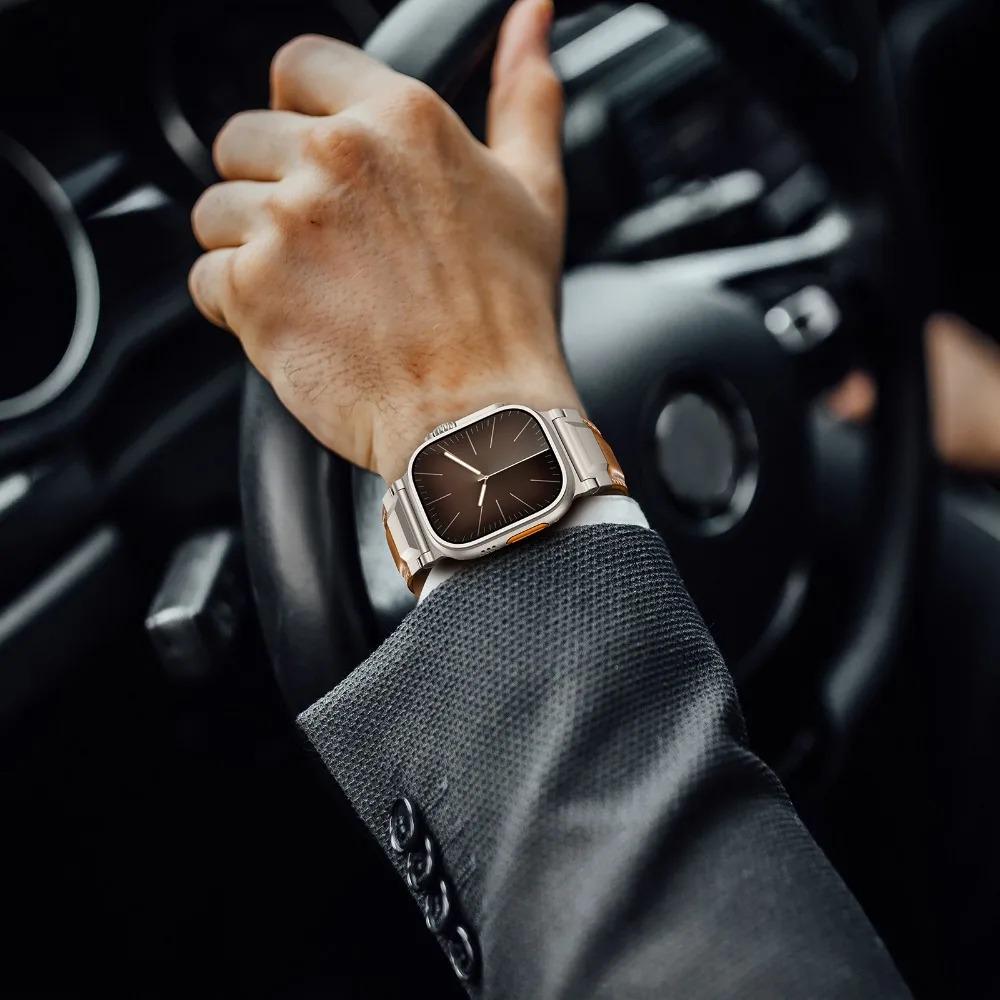Men's Leather Apple Watch Band, Business Bracelet, Genuine Top Grain Strap