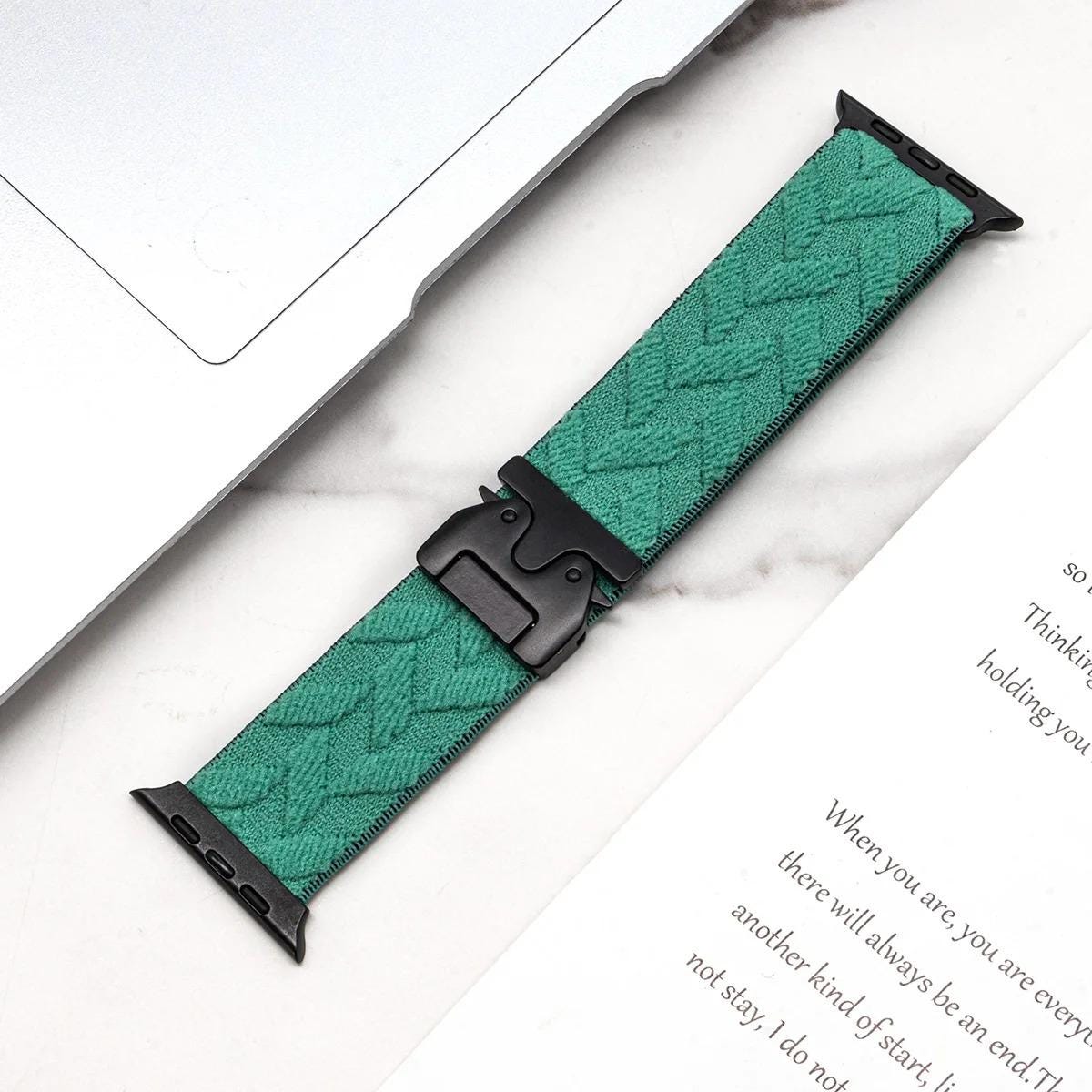 Apple Watch Braided Nylon Adventure Band - Adjustable Tactical Buckle Breathable Sport Loop Strap