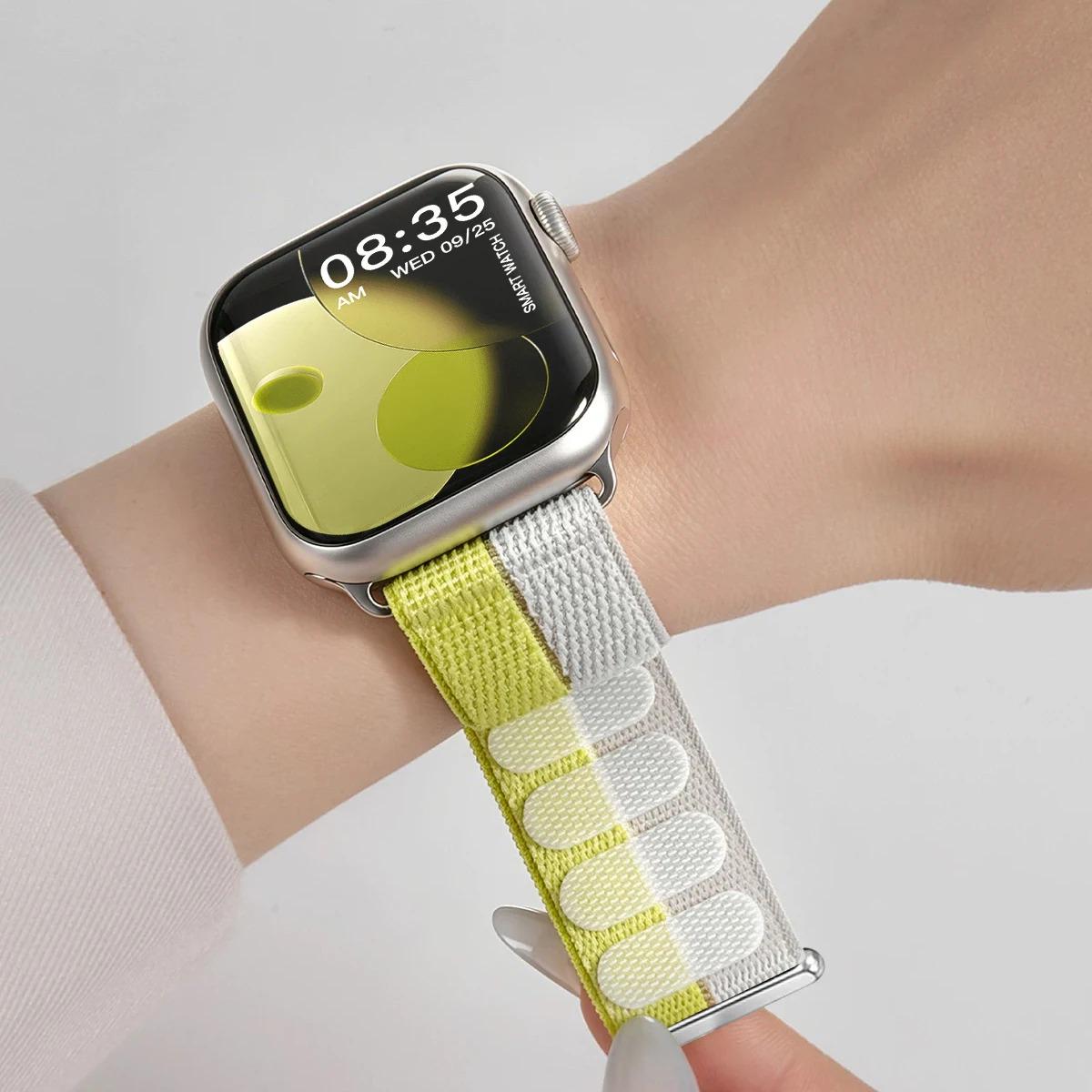 Soft Breathable Nylon Band for Apple Watch - Adjustable Sport Loop Wristband