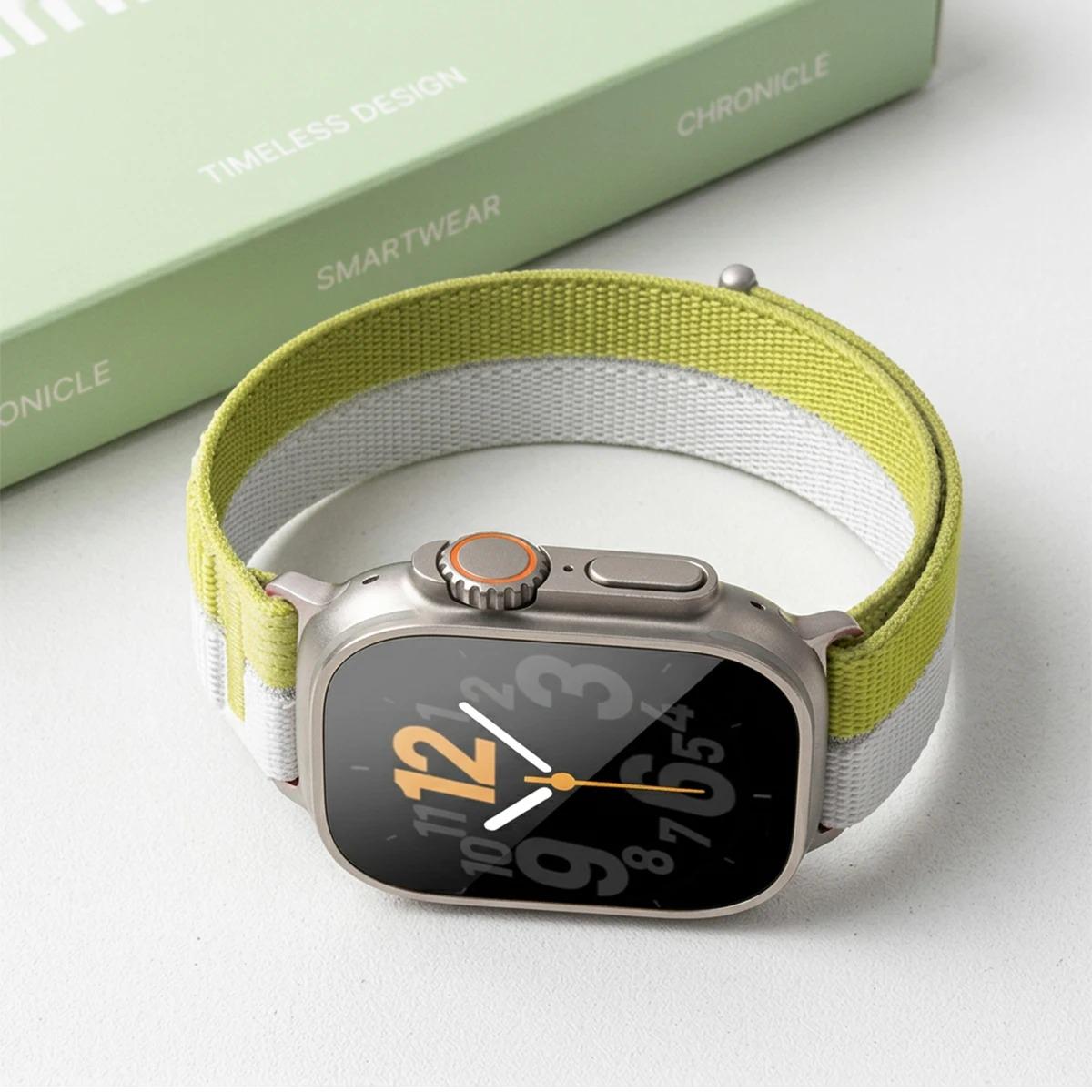 Soft Breathable Nylon Band for Apple Watch - Adjustable Sport Loop Wristband