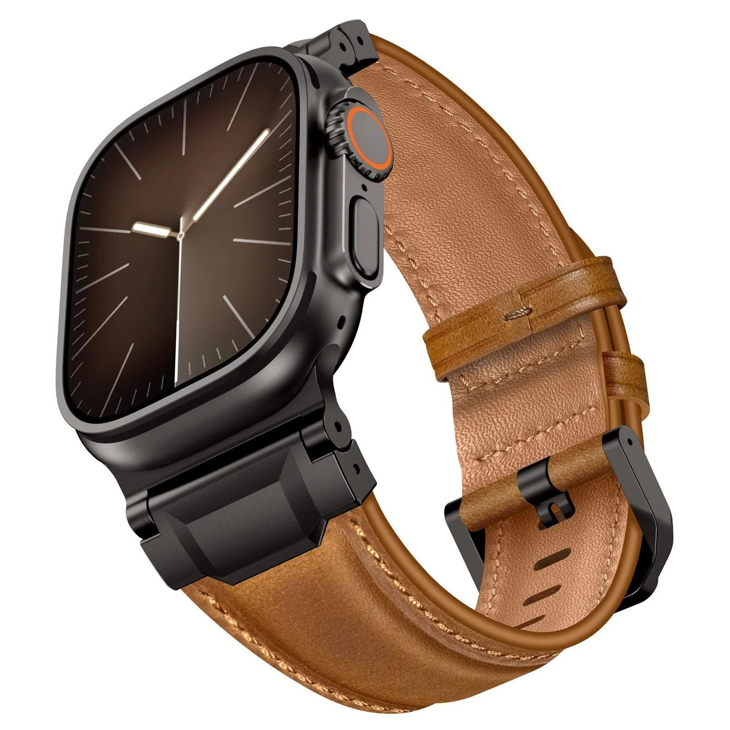 Men's Leather Apple Watch Band, Business Bracelet, Genuine Top Grain Strap