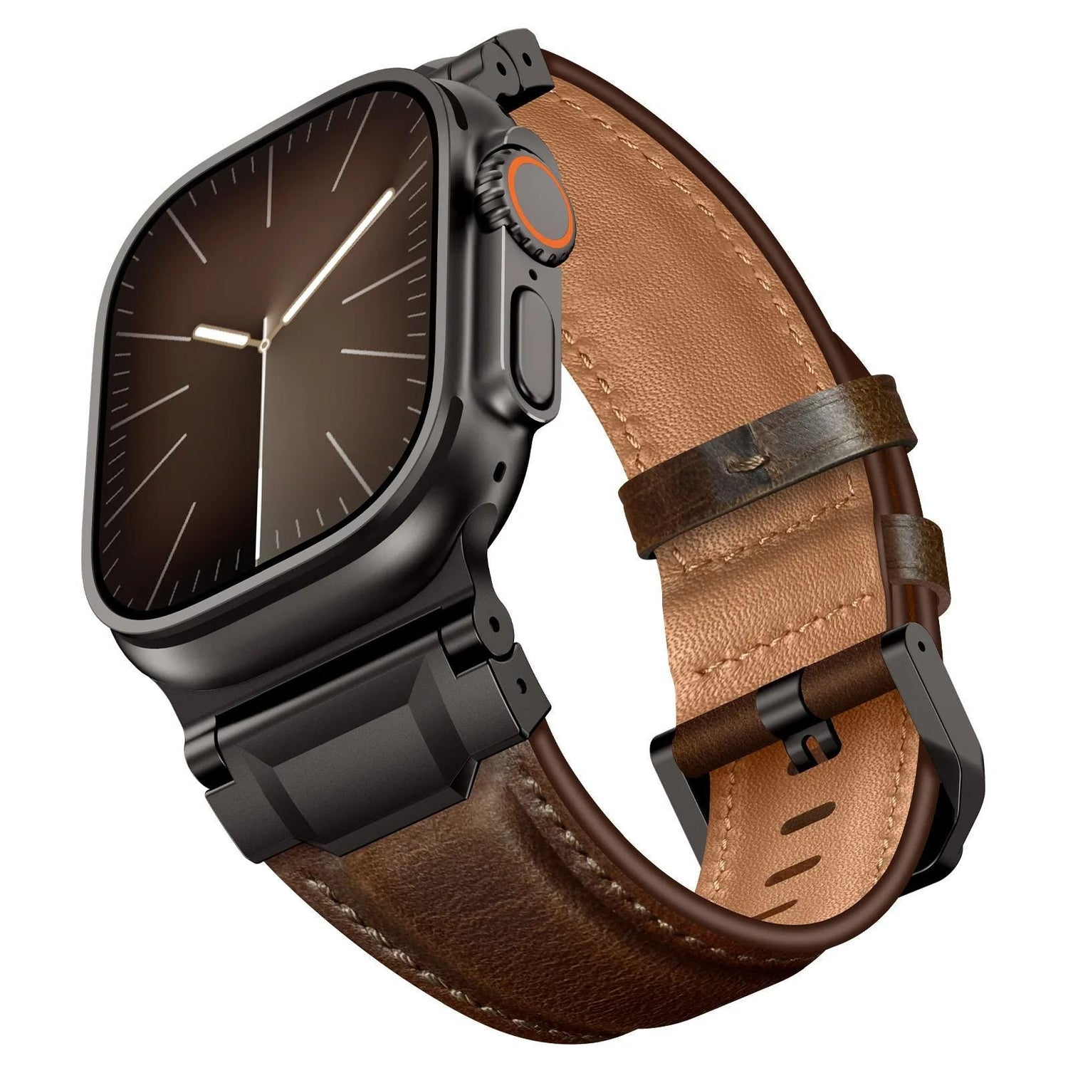 Men's Leather Apple Watch Band, Business Bracelet, Genuine Top Grain Strap