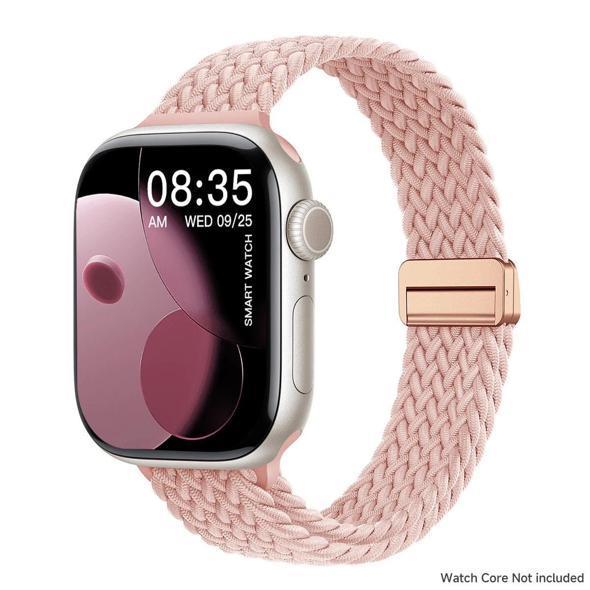 Slim Braided Elastic Apple Watch Band, Woven Sport Strap, Adjustable Fit