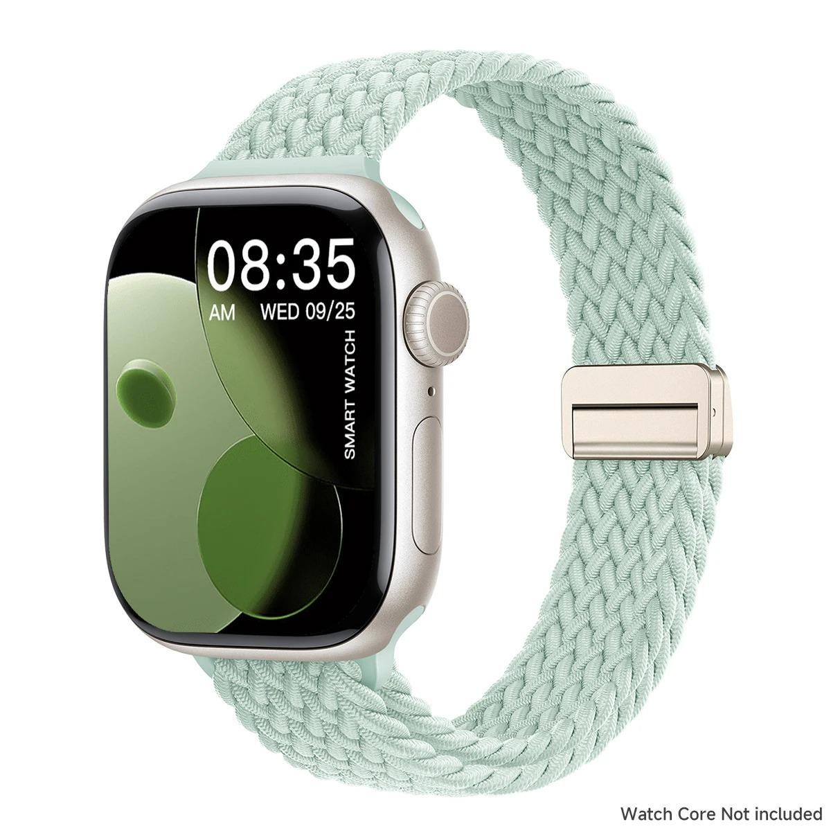 Slim Braided Elastic Apple Watch Band, Woven Sport Strap, Adjustable Fit