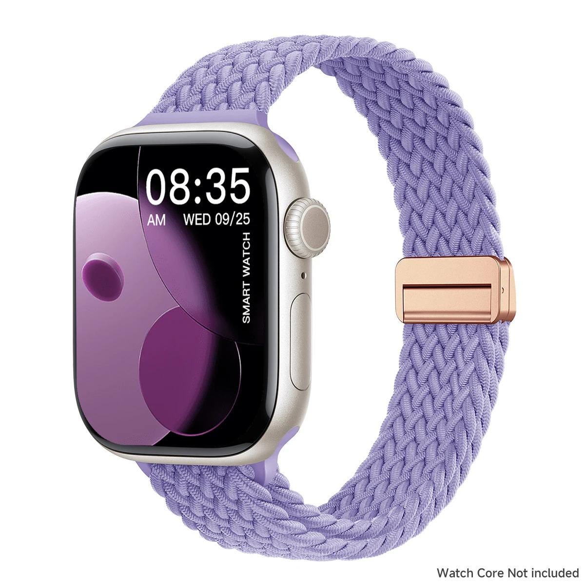 Slim Braided Elastic Apple Watch Band, Woven Sport Strap, Adjustable Fit
